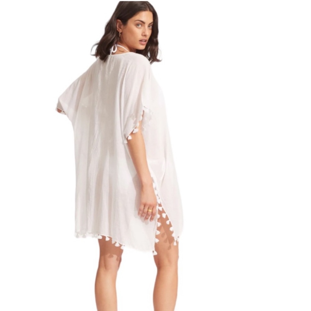 Seafolly Amnesia Swim Caftan in White